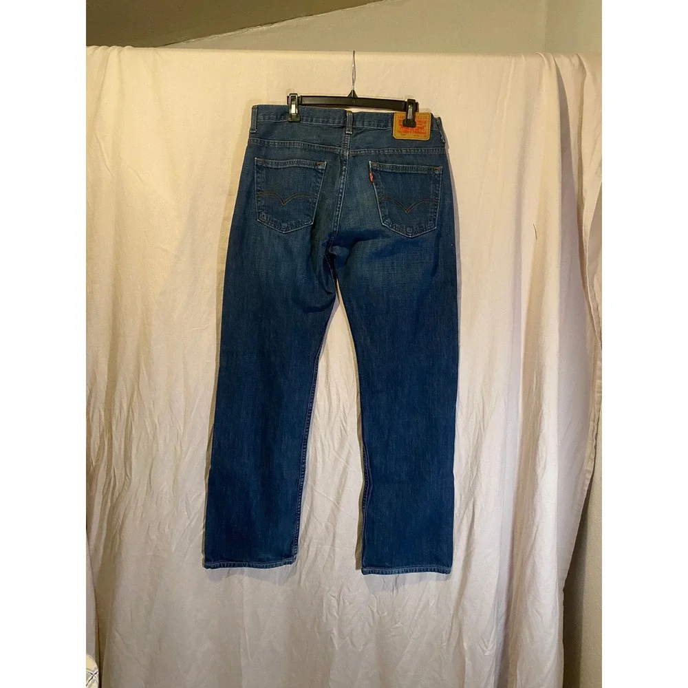 Levis 569 Loose Straight Jeans Mens 32x34 Blue Denim Dark Wash